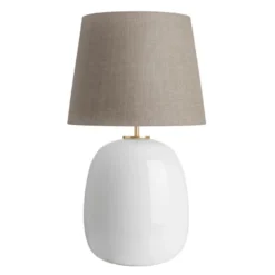 Austra Bordlampe Hvit 40*30*38 Beige skjerm