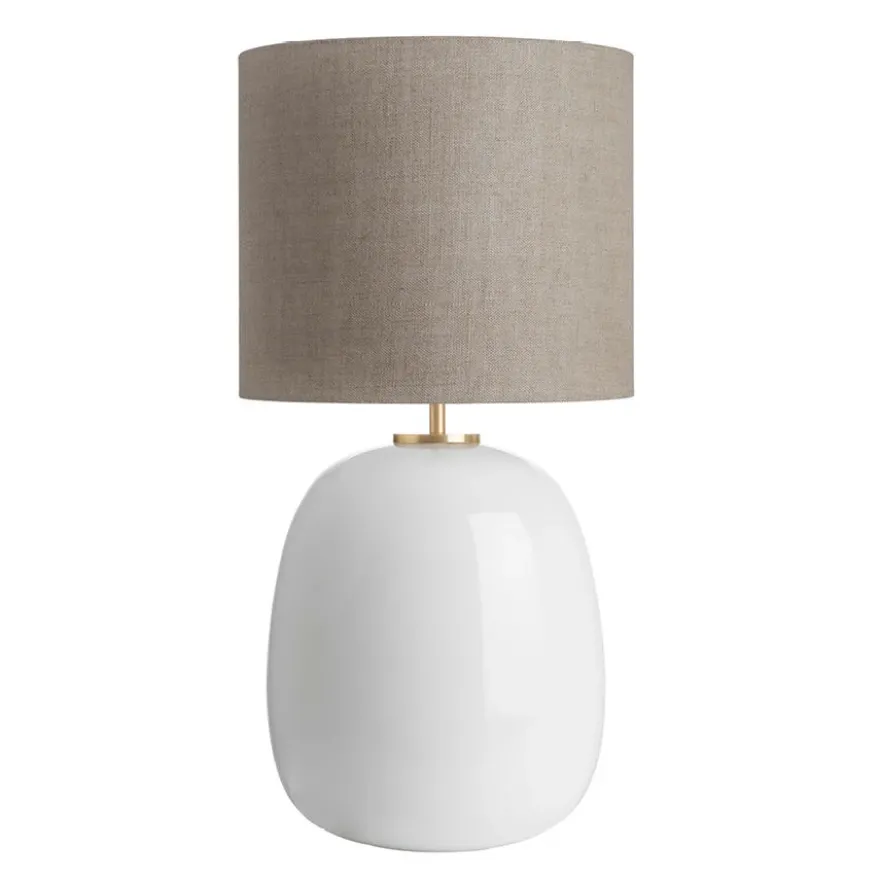 Austra Bordlampe Hvit 30*35 Beige skjerm