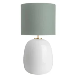 Austra Bordlampe Hvit 35*30 Blågrønn skjerm