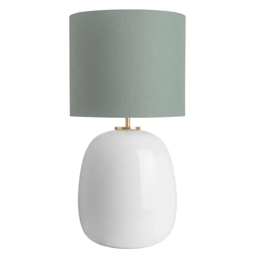 Austra Bordlampe Hvit 35*30 Blågrønn skjerm