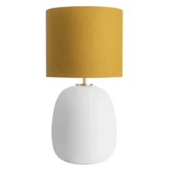 Austra Bordlampe Hvit, 30*35 Gul skjerm