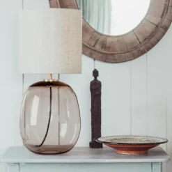 Austra Bordlampe Hvit, 30*35 Gul skjerm