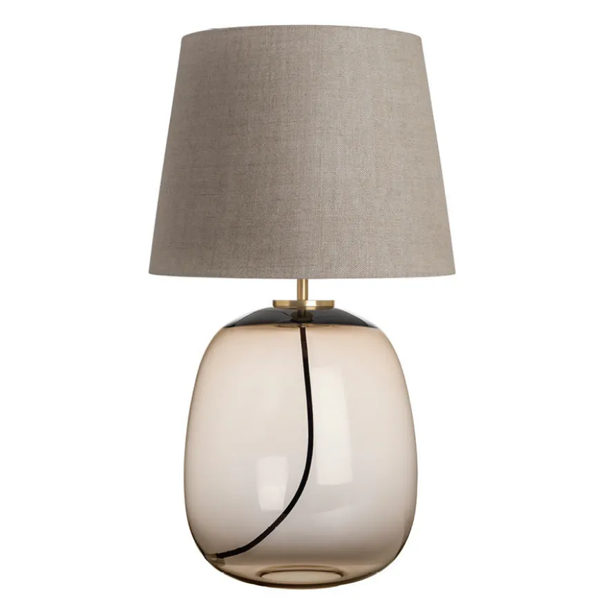 AUSTRA BORDLAMPE KAKAO M. MESSING ARMATUR, BEIGE 40*30*38 SKJERM