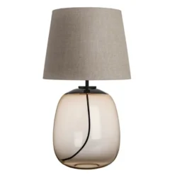 AUSTRA BORDLAMPE KAKAO M. SORT ARMATUR, BEIGE 40*30*38 SKJERM