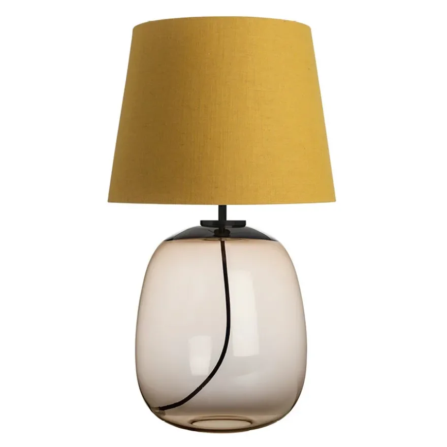 AUSTRA BORDLAMPE KAKAO M. SORT ARMATUR, GUL 40*30*38 SKJERM