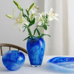 BLUE OCEAN VASE 24 CM BLÅ