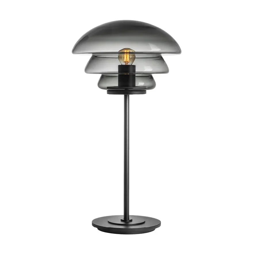 BORDLAMPE 4006 RØKGRÅ MED SORT METALLFOT
