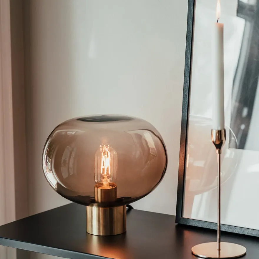 BORDLAMPE 4169 SMALL KAKAO M. MESSING SOKKEL