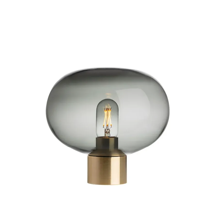 BORDLAMPE 4169 SMALL RØKGRÅ M. MESSING SOKKEL