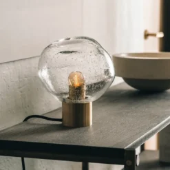 CRYSTAL STONE BORDLAMPE KLAR M/SODA