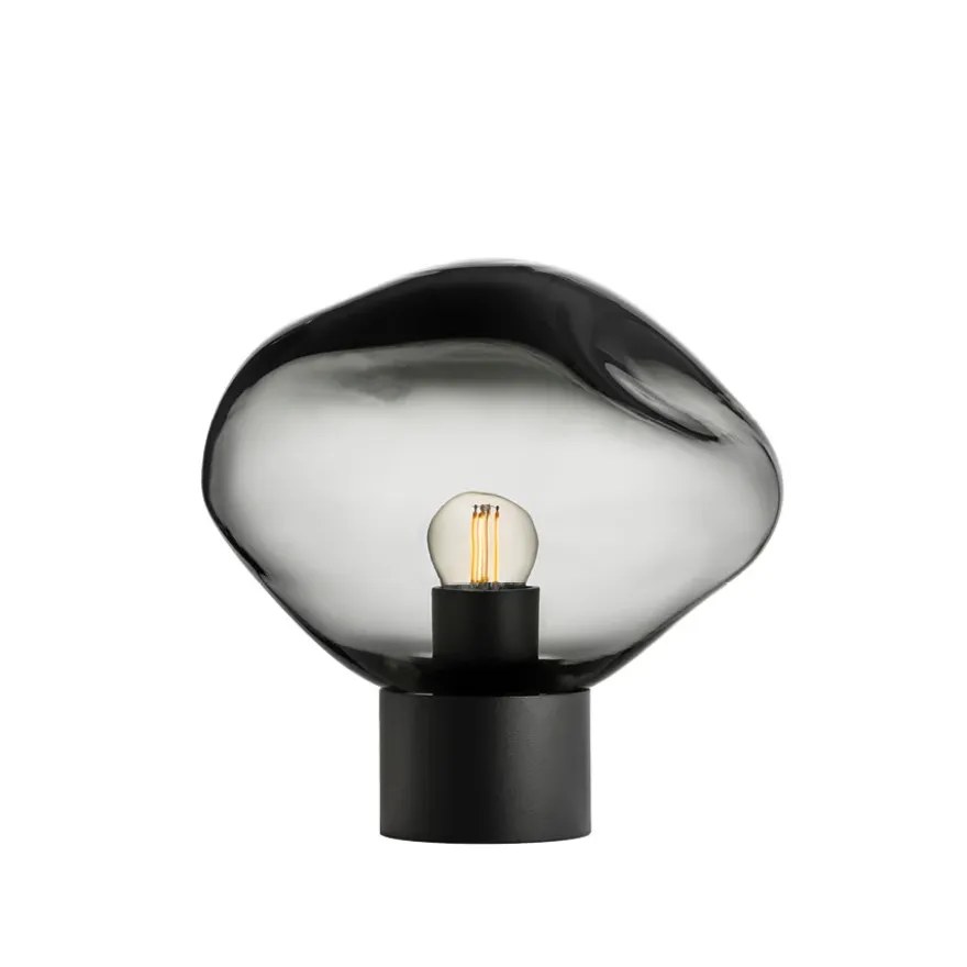 CRYSTAL STONE BORDLAMPE LYS RØKGRÅ