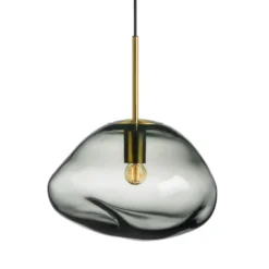 CRYSTAL STONE PENDELLAMPE LYS RØKGRÅ