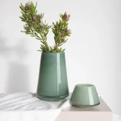 DUGG VASE 20 CM GRØNN