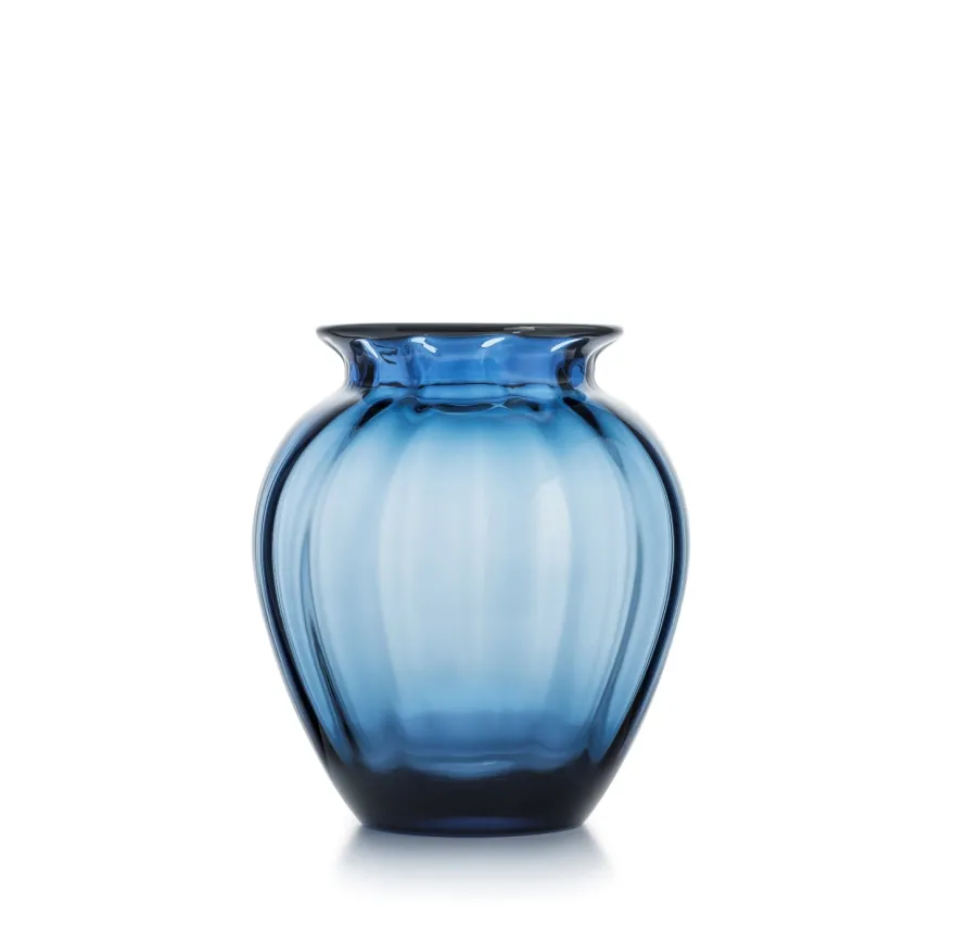 EMILY VASE 23 CM BLÅ OPTIKK