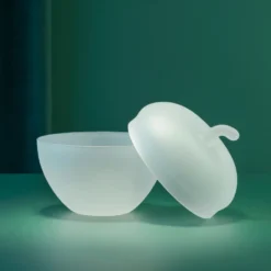 GLASSEPLE M/LOKK HVIT FROSTET 13,5 X 12,3 CM