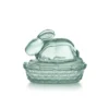 GLASSKANIN MED LOKK GRØNN KLAR 11 CM