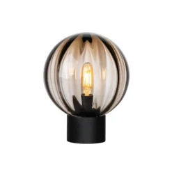 KRYSTALLKULE BORDLAMPE OPTIKK KAKAO M. SORT SOKKEL