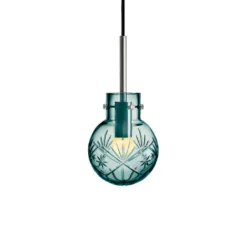 KRYSTALLKULE TAKLAMPE FINN BLÅGRØNN 120MM
