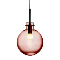 KRYSTALLKULE TAKLAMPE GLATT MORGENRØD 200MM