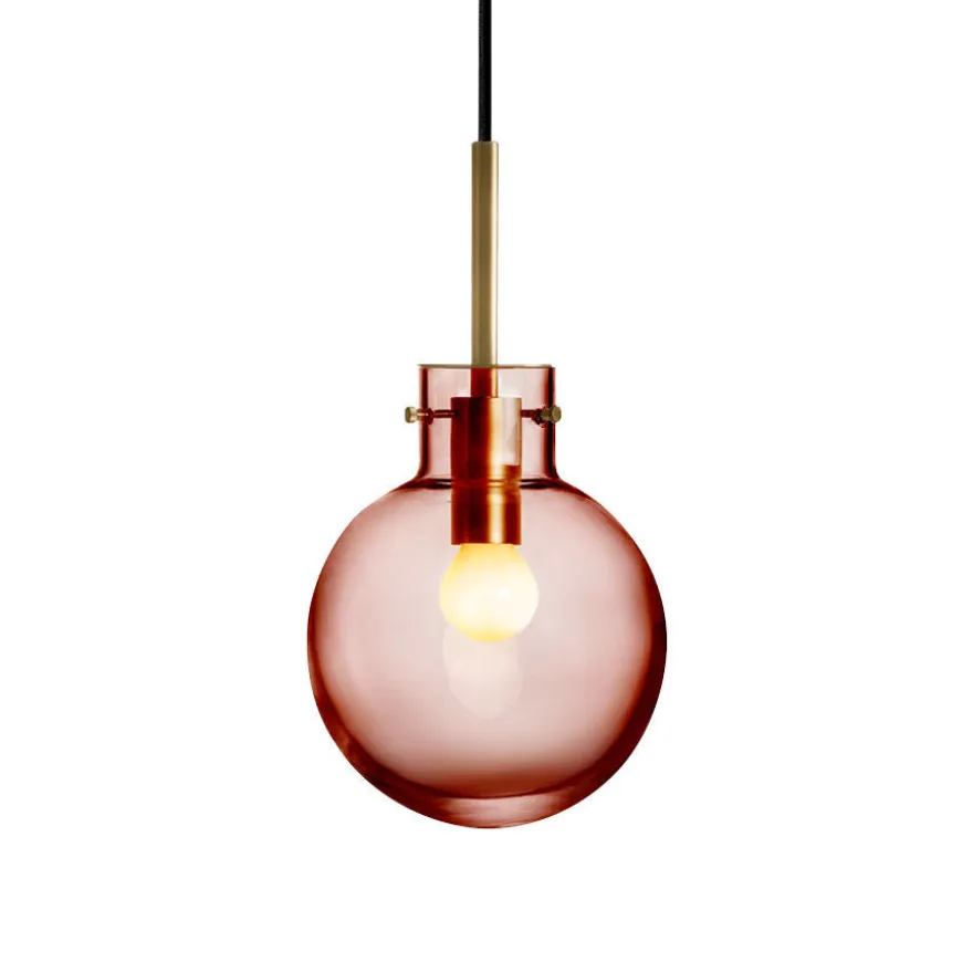 KRYSTALLKULE TAKLAMPE GLATT MORGENRØD 160MM