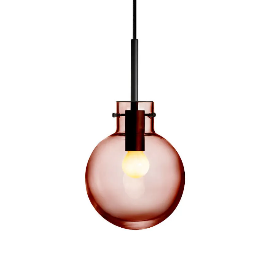 KRYSTALLKULE TAKLAMPE GLATT MORGENRØD 160MM