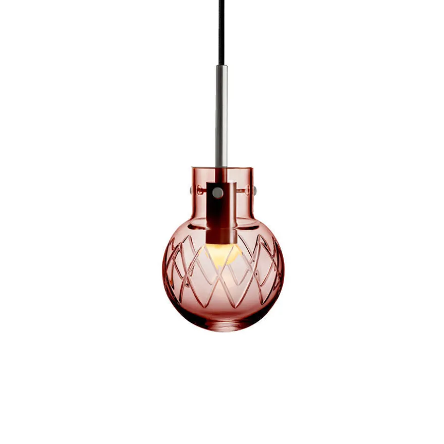 KRYSTALLKULE TAKLAMPE KRYSS MORGENRØD 120MM