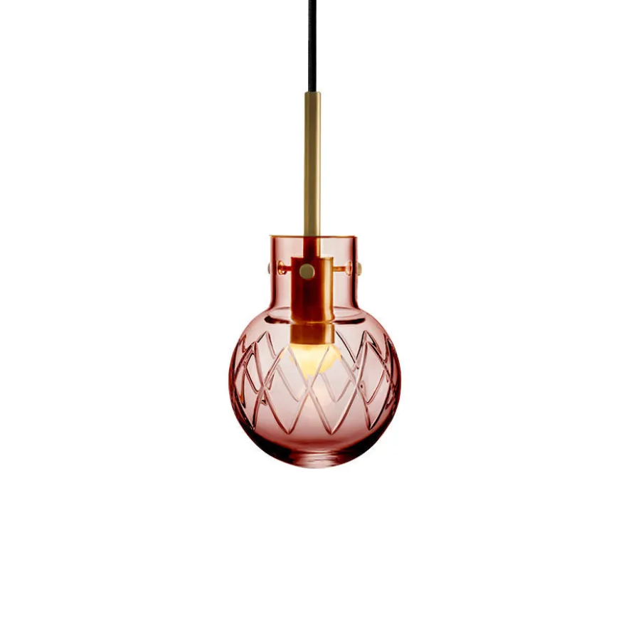 KRYSTALLKULE TAKLAMPE KRYSS MORGENRØD 120MM