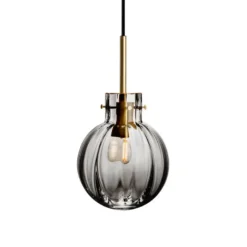 KRYSTALLKULE TAKLAMPE OPTIKK RØKGRÅ 160MM