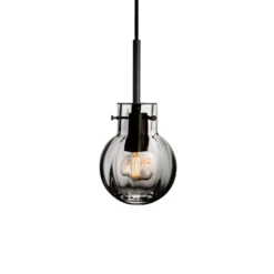 KRYSTALLKULE TAKLAMPE OPTIKK RØKGRÅ 120MM