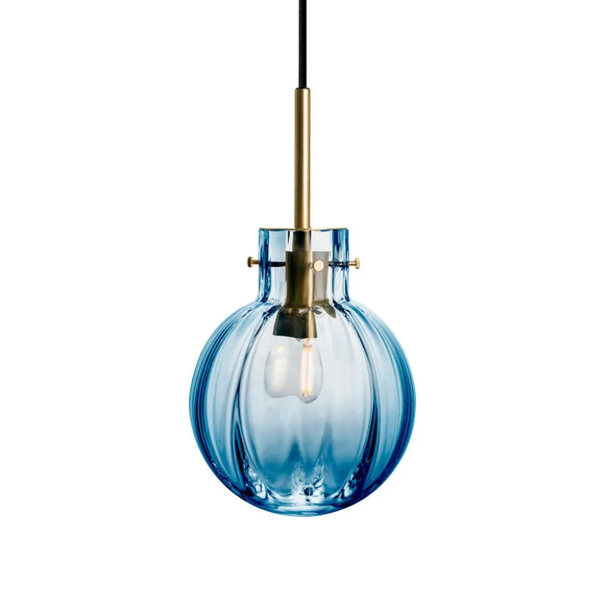 KRYSTALLKULE TAKLAMPE OPTIKK STÅLBLÅ 160MM