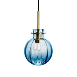 KRYSTALLKULE TAKLAMPE OPTIKK STÅLBLÅ 160MM