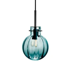 KRYSTALLKULE TAKLAMPE OPTIKK BLÅGRØNN 160MM