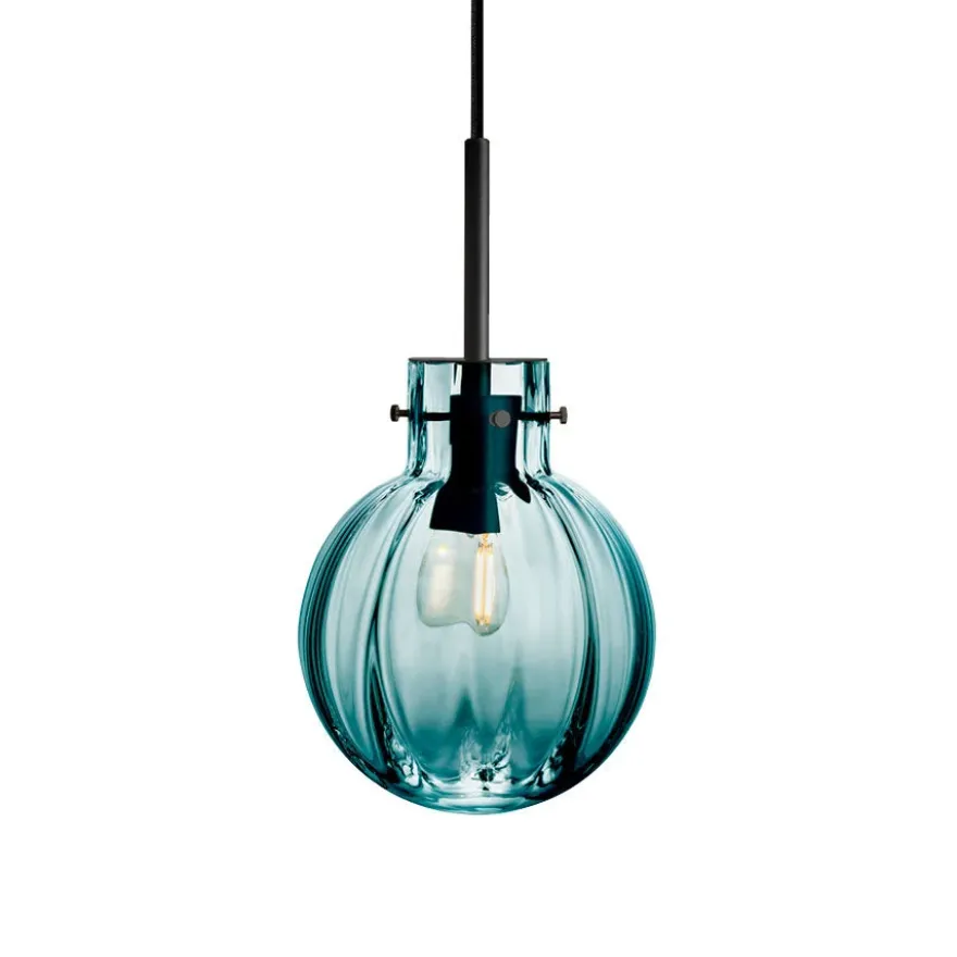 KRYSTALLKULE TAKLAMPE OPTIKK BLÅGRØNN 160MM
