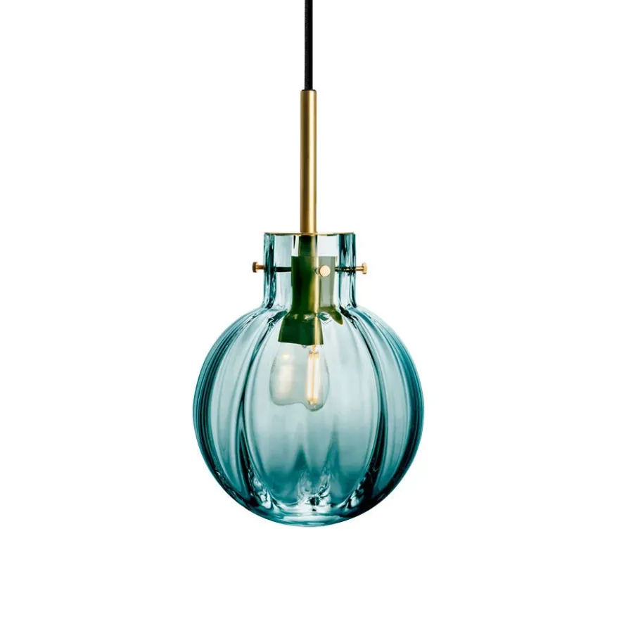 KRYSTALLKULE TAKLAMPE OPTIKK BLÅGRØNN 160MM