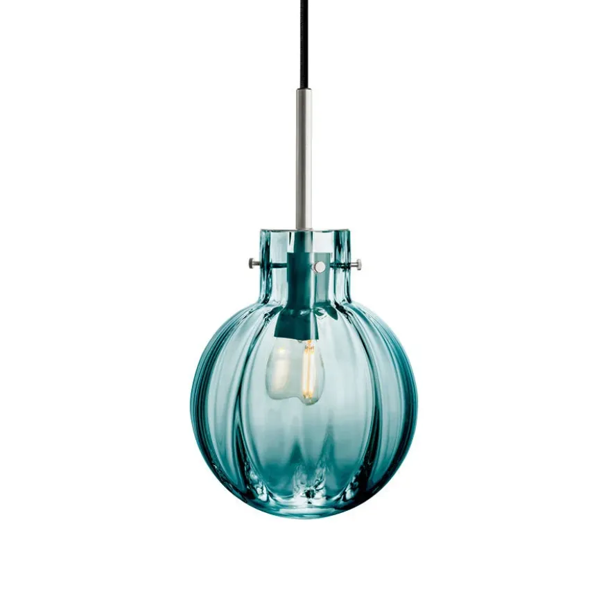 KRYSTALLKULE TAKLAMPE OPTIKK BLÅGRØNN 160MM