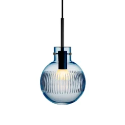 KRYSTALLKULE TAKLAMPE SKJÆR STÅLBLÅ 160MM