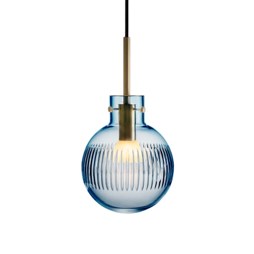 KRYSTALLKULE TAKLAMPE SKJÆR STÅLBLÅ 160MM