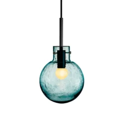 KRYSTALLKULE TAKLAMPE SODA BLÅGRØNN 160MM