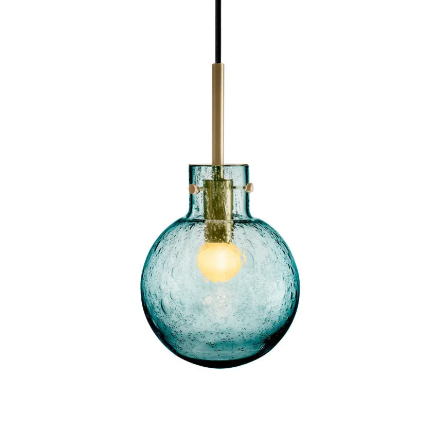 KRYSTALLKULE TAKLAMPE SODA BLÅGRØNN 160MM
