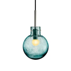 KRYSTALLKULE TAKLAMPE SODA BLÅGRØNN 160MM