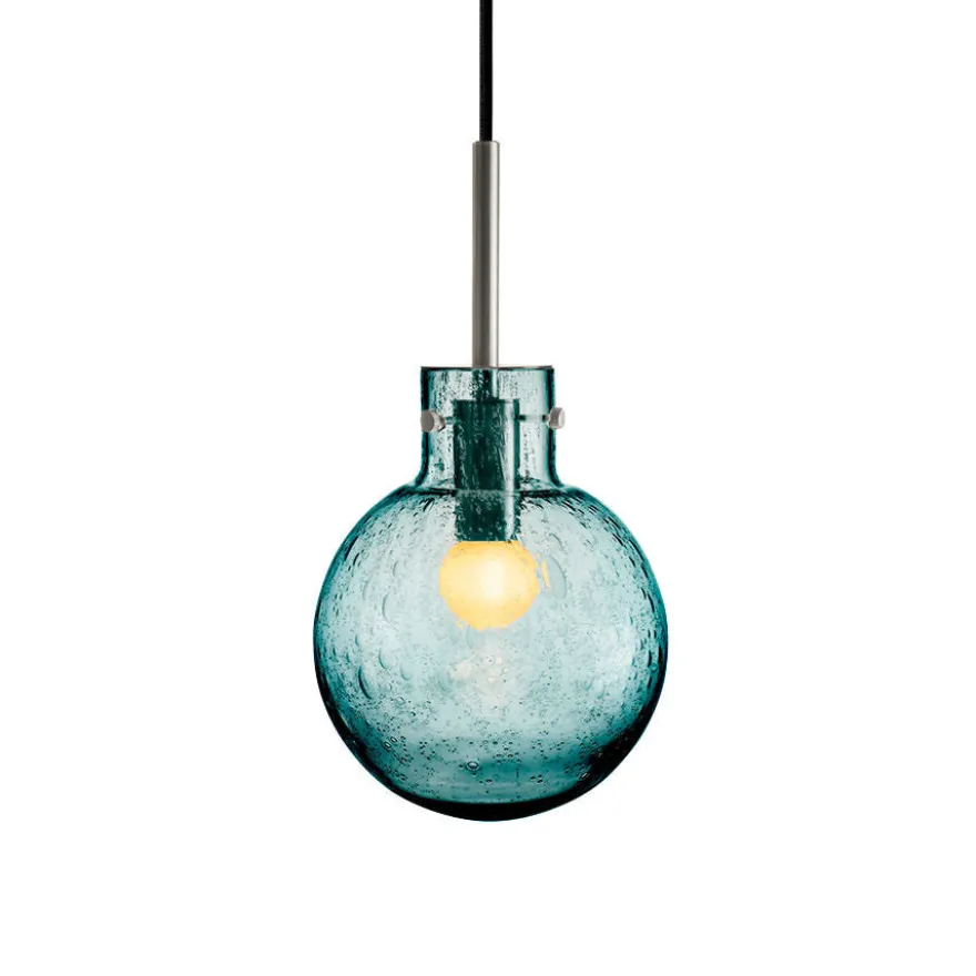 KRYSTALLKULE TAKLAMPE SODA BLÅGRØNN 160MM