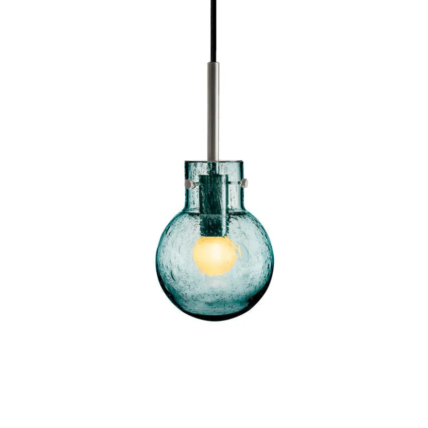 KRYSTALLKULE TAKLAMPE SODA BLÅGRØNN 120MM