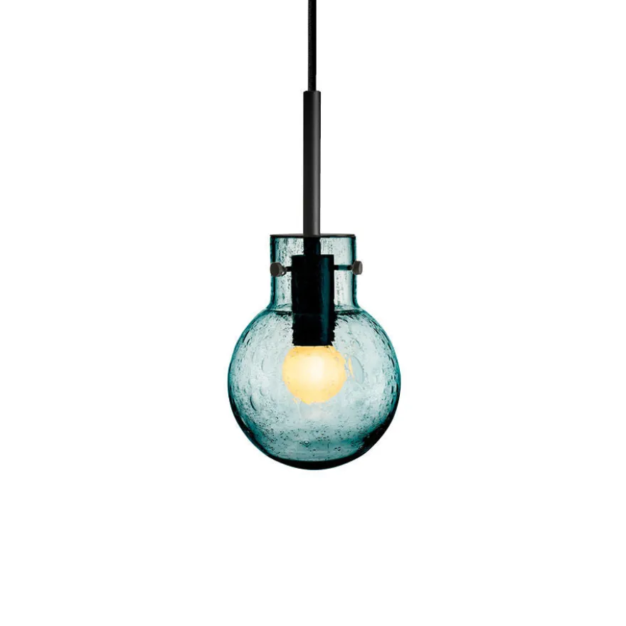 KRYSTALLKULE TAKLAMPE SODA BLÅGRØNN 120MM