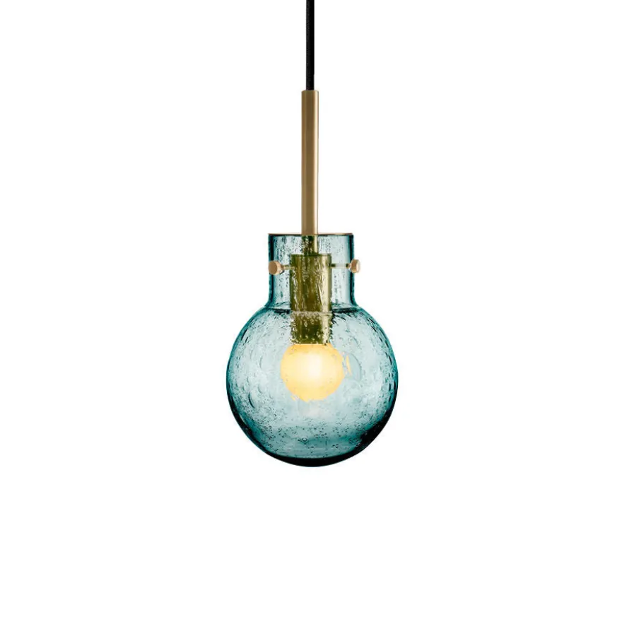 KRYSTALLKULE TAKLAMPE SODA BLÅGRØNN 120MM