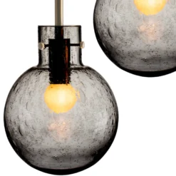 KRYSTALLKULE TAKLAMPE SODA RØKGRÅ 160MM
