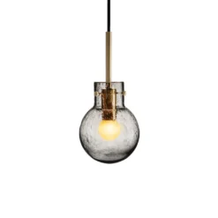 KRYSTALLKULE TAKLAMPE SODA RØKGRÅ 120MM