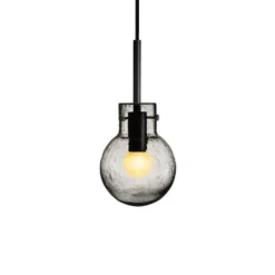 KRYSTALLKULE TAKLAMPE SODA RØKGRÅ 120MM