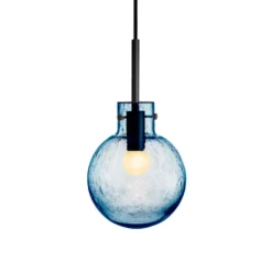 KRYSTALLKULE TAKLAMPE SODA STÅLBLÅ 160MM