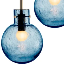 KRYSTALLKULE TAKLAMPE SODA STÅLBLÅ 160MM