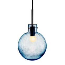 KRYSTALLKULE TAKLAMPE SODA STÅLBLÅ 200MM